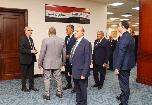 Official Delegations from the Supreme Council of Universities Committee and Administrative Control Authority Visit the British University in Egypt Library