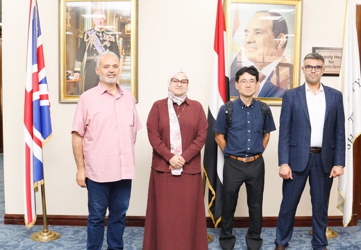 Libyan Delegation Accompanied by Dr. Osama Kashadh Visits the British University in Egypt Library