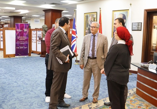 Supreme Council of Universities Delegation, Headed by Dr. Nabil Mohamed Hamed, Visits the British University in Egypt Library