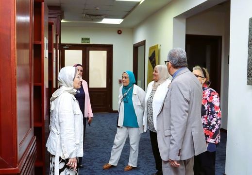 Nursing Sector Committee of the Supreme Council of Universities Delegation Visits the British University in Egypt Library