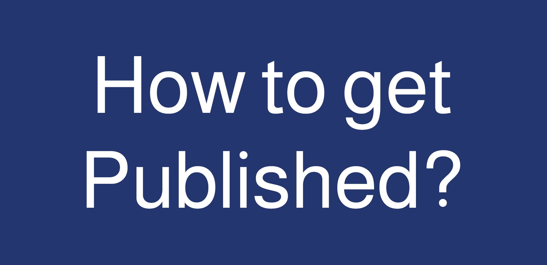 how to get published Image